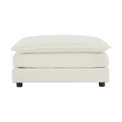 White Chenille Modular 146" Sectional Sofa with Ottoman