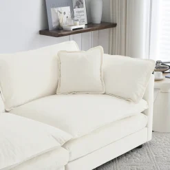 White Chenille Modular 146