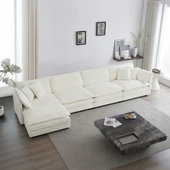 White Chenille Modular 146