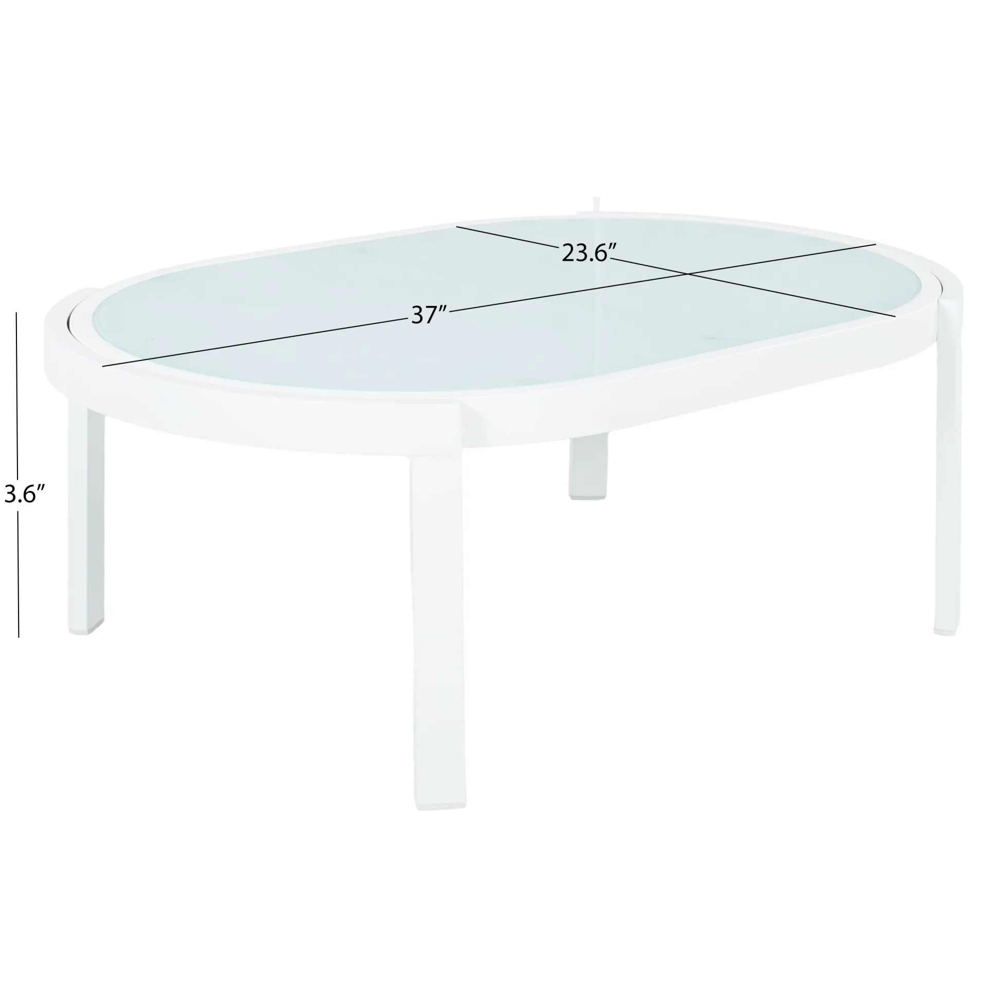 White Modern Curved Frame 4-Piece Outdoor Patio Conversation Set with Weather-Resistant Cushions