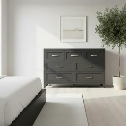 Wide Low-Profile 7-Drawer Dresser