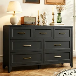 Wide Low-Profile 7-Drawer Dresser