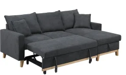 Woven Reversible Sleeper Sectional Sofa with Storage Chaise