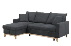 Woven Reversible Sleeper Sectional Sofa with Storage Chaise