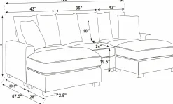 Wynisha Deep Corduroy Sofa Sectional Couch