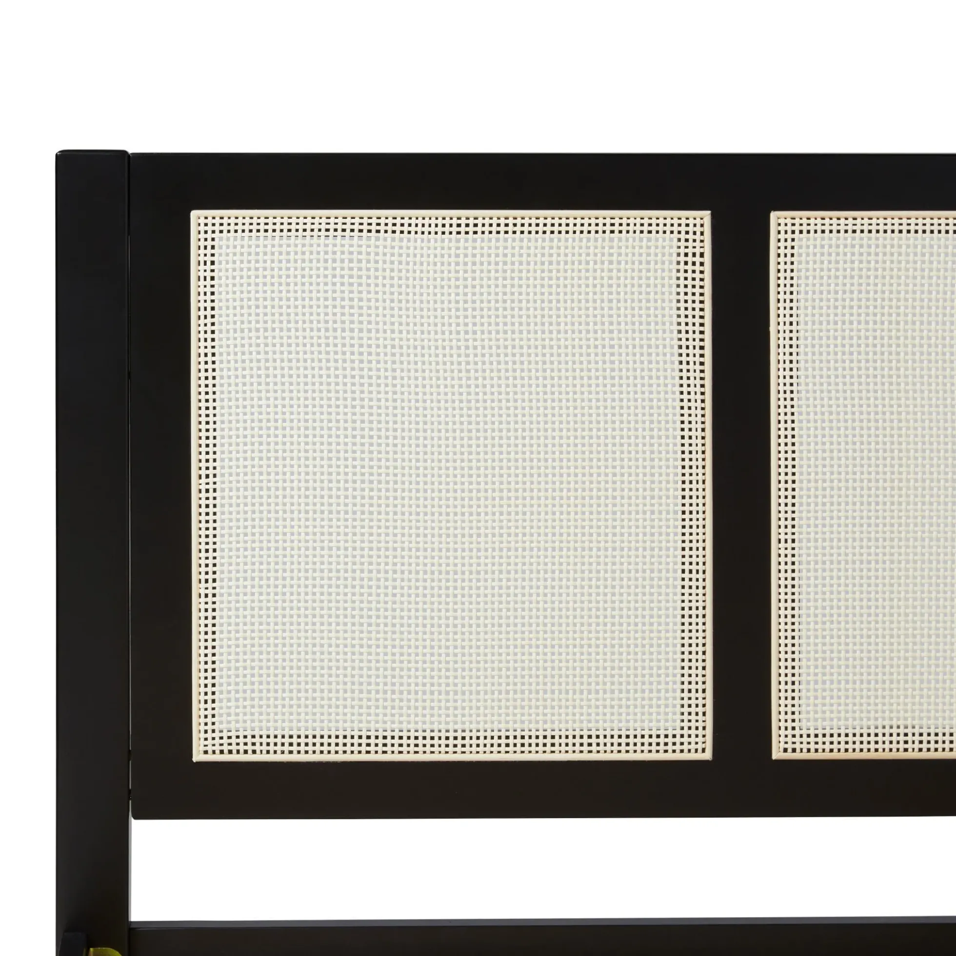 Yasmina Solid Wood Rattan Paneled Platform Bed (Queen or King)