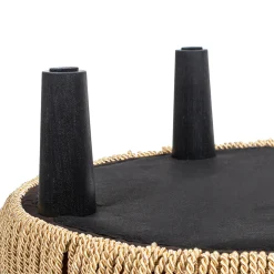 Yolanda 24' Round Upholstered Brown Accent Ottoman Performance Velvet