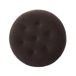 Yolanda 24' Round Upholstered Brown Accent Ottoman Performance Velvet