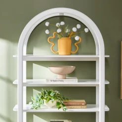 Zoey Modern Arched Wood Cabinet Storage Bookcase