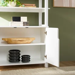 Zoey Modern Arched Wood Cabinet Storage Bookcase