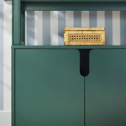 Zoey Modern Arched Wood Cabinet Storage Bookcase