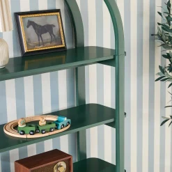 Zoey Modern Arched Wood Storage Bookcase