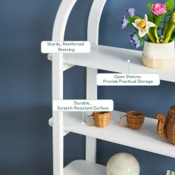 Zoey Modern Arched Wood Storage Bookcase