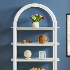 Zoey Modern Arched Wood Storage Bookcase