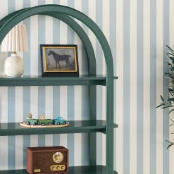 Zoey Modern Arched Wood Storage Bookcase