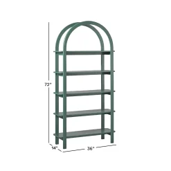 Zoey Modern Arched Wood Storage Bookcase